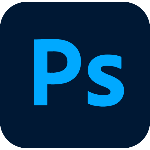 Logo de Photoshop, software de edición de imágenes.